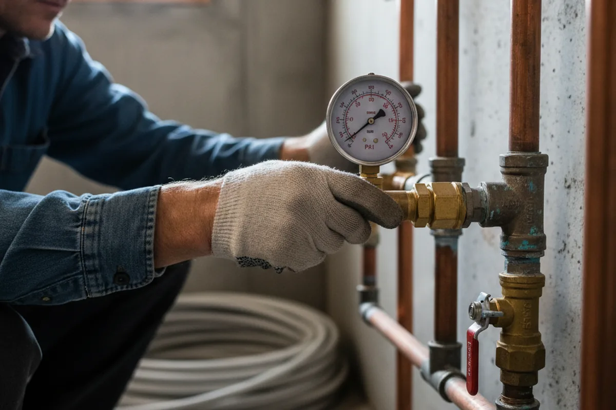 Pressure testing a repaired line during Water Line Repair in Hannastown