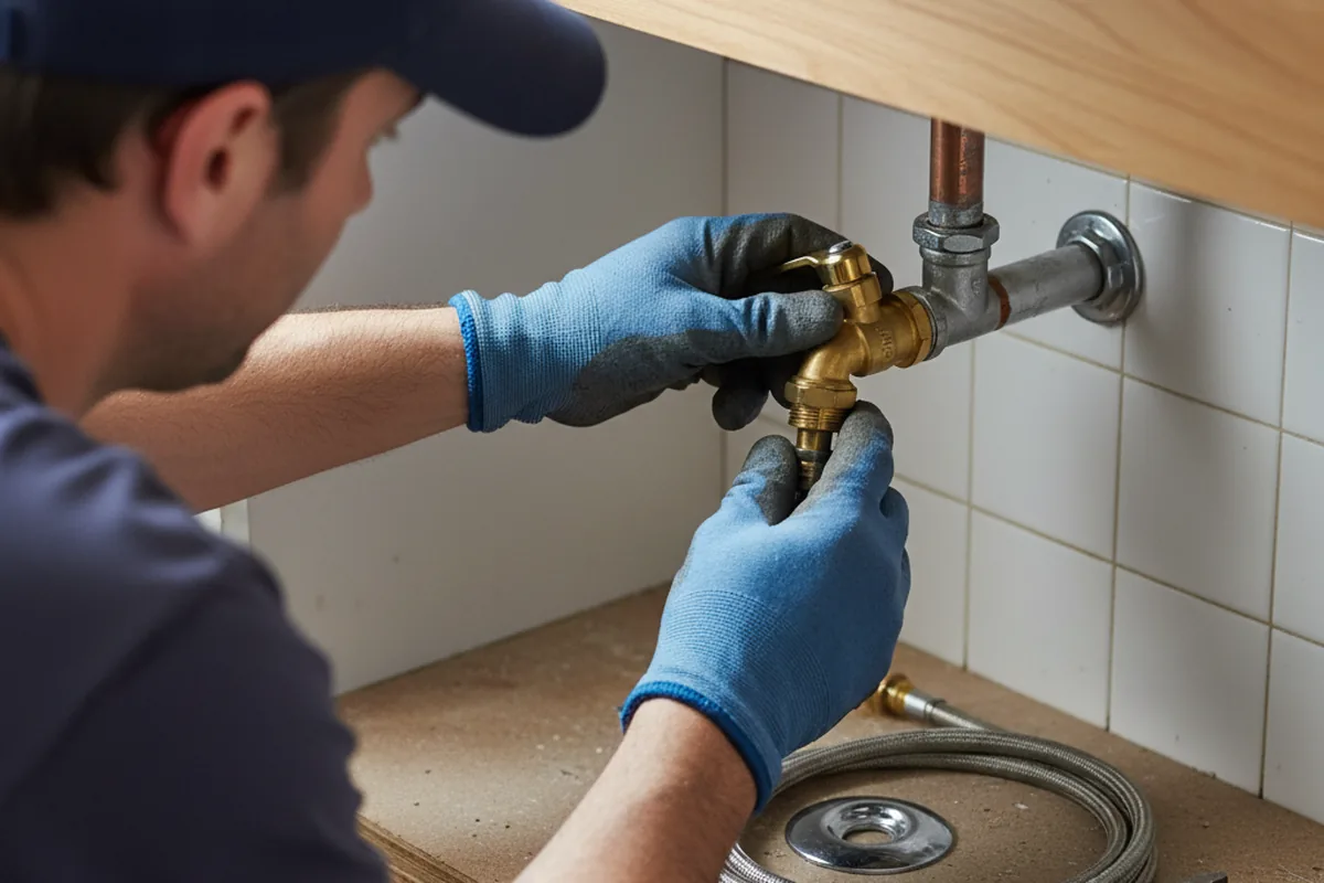 Shutoff valve and fitting work during Emergency Plumbing in Hannastown